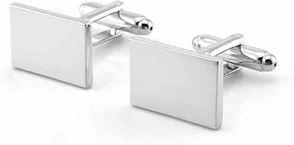 HMOOY Gemelli Classici Da Uomo, Gemelli Da Uomo In Oro/argento Per Matrimonio D'affari, Gemelli Personalizzati Per Camicia Gemelli Da 0,71 Pollici X - Foto 7