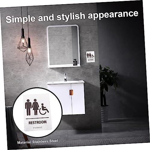Tofficu Braille Restroom Sign for Employees Unisex Bathroom Sign with Braille for Business and Restaurants and Identification for Accessible Facilities