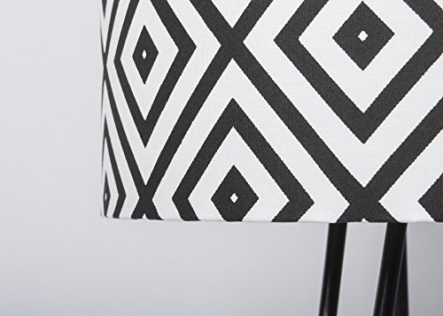 Abajur Luminária de Mesa Rise, Carambola Luminárias, Preto/Branco