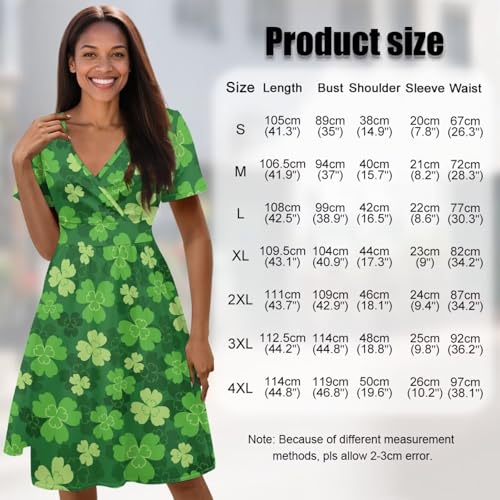 Image of Women's Summer Formal Dresses Short Sleeve Wrap V Neck Dresses Bridesmaid Wedding Guest Dress with Pockets