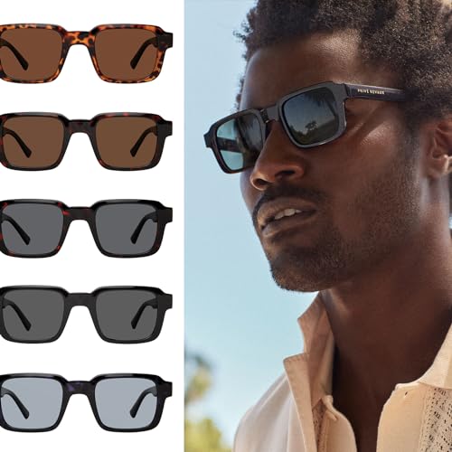 Image of Prive Revaux Fit Check Square Sunglasses - Handcrafted, Scratch & Impact Resistant Lenses, 100% UV Protection - For Men