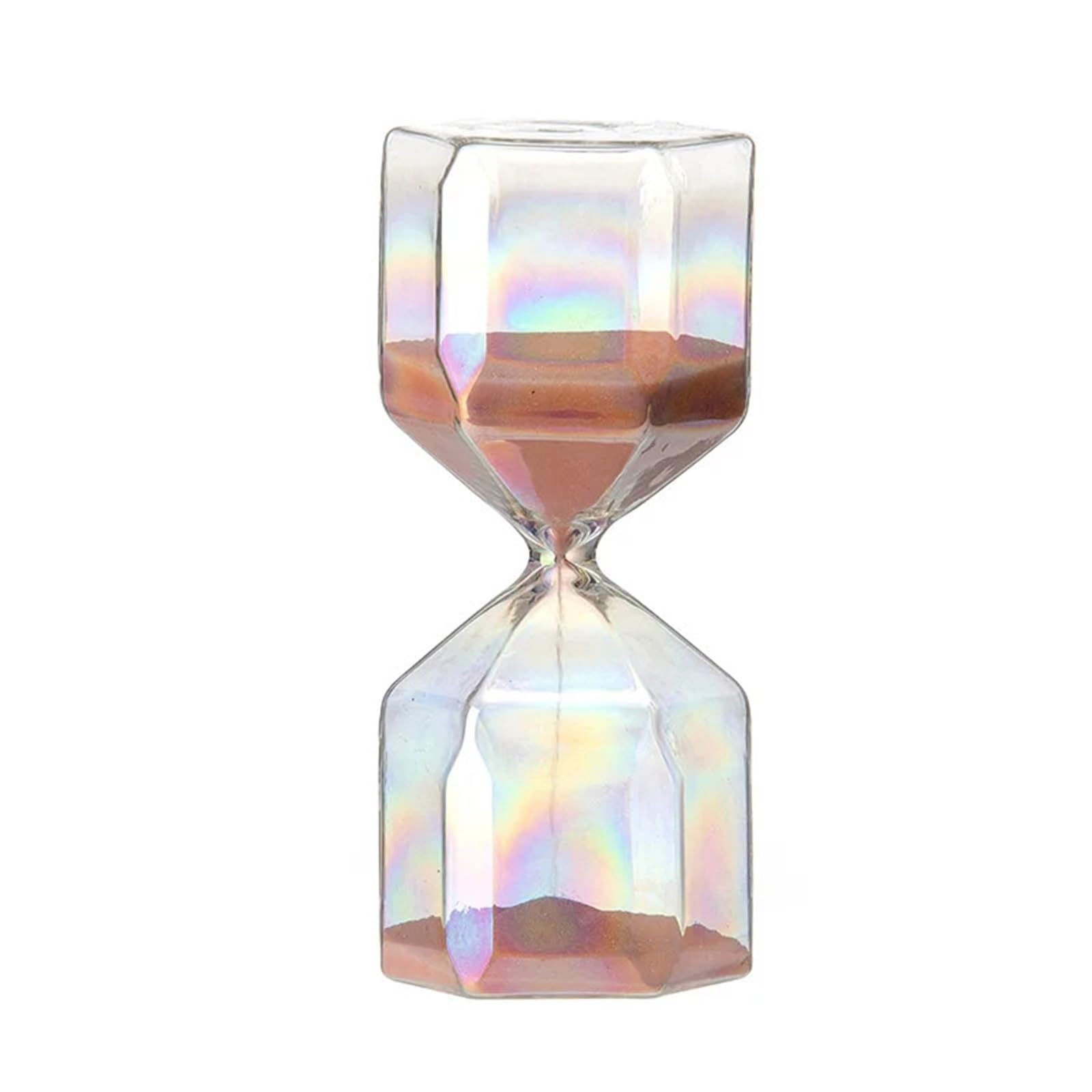 Sablier en Verre Arc-en-Ciel, minuterie de 30 Minutes, Horloge Sable Rose, décor Bureau, Accessoires Mariage pour Maison(Hexagon)