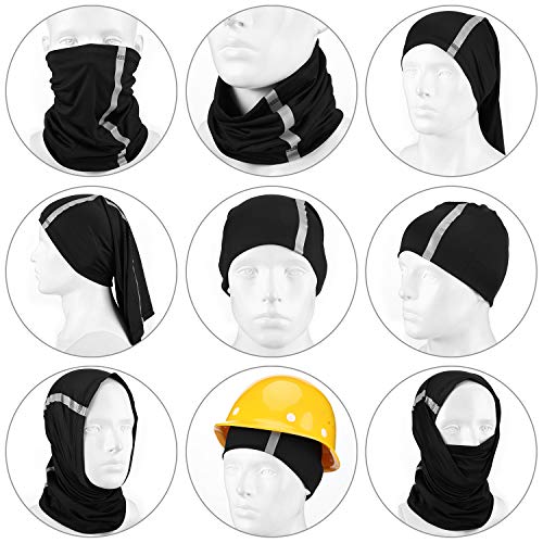 Image of SATINIOR 4 Pcs Neck Gaiter Face Mask for Men Reflective Face Cover Scarf Summer UV Sun Protection Balaclava Bandana for Work