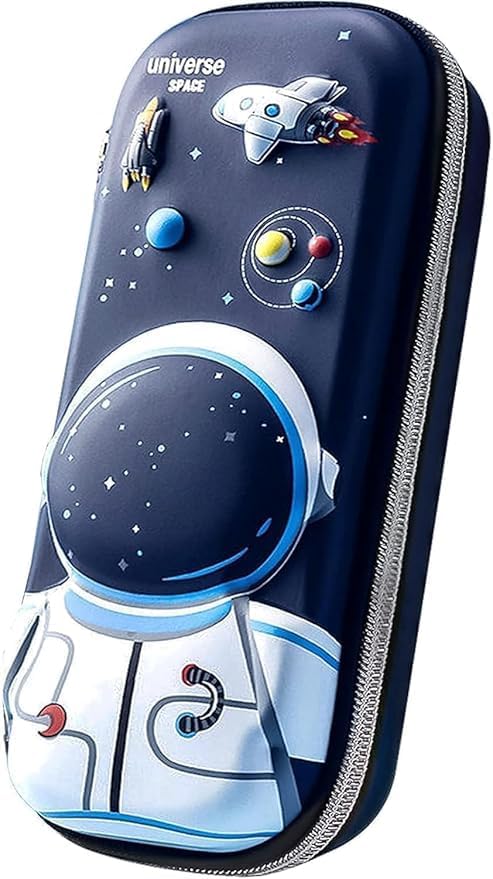 Red-Rubby Universe Space Print 3D Cover Large Capacity Pencil Case Compass with Compartments, School Supply Organizer for Students, Stationery Box, Cosmetic Zip Pouch Bag (1 Unit)