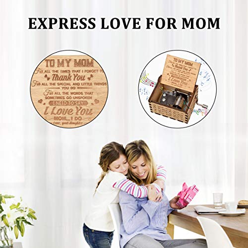 image for fezlens Wood Music Boxes You are My Sunshine Mum Antique Engraved Wood