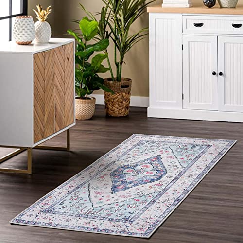 Beeiva Persian Rug Runners For Hallways, 2X4 Boho Kitchen Runner Rug Non-Slip, Vintage Tribal Medallion Non-Shedding Bathroom Rug Washable Hallway Runner Rug For Entryway Bedroom Kitchen #TOP7