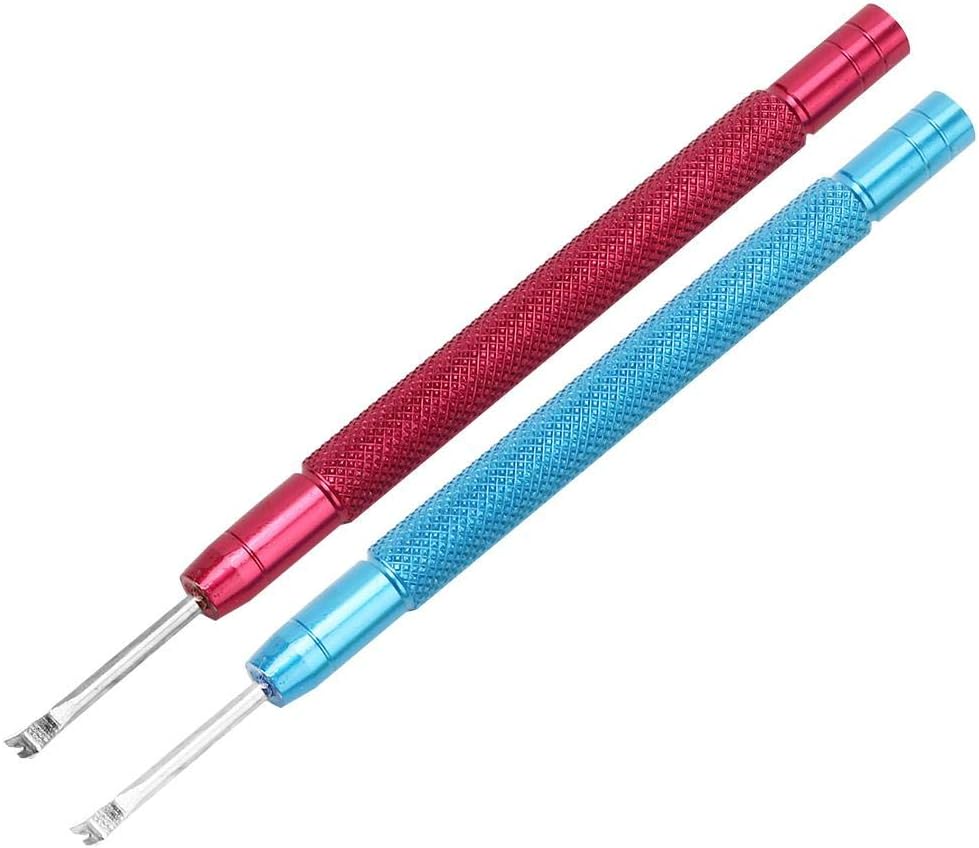 2pcs Watch Hands Removers, Lever Type Puller Watch Tool for Watch Hands Removers Replace(Red + Blue)