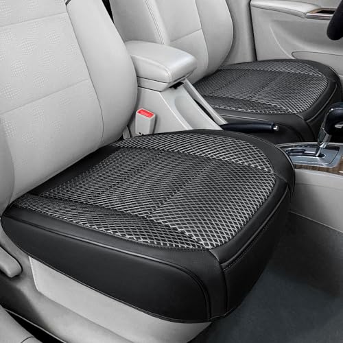 2-Pack-Black-Ventilated-Bottom-Car-Seat-Cover-3D-Air-Mesh-Breathable-Front-Leather-Car-Seat-Protectors-Universal-Fit-Automotive-Comfortable-Seat-Cushion-with-Storage-Pocket-for-Car-Truck-SUV