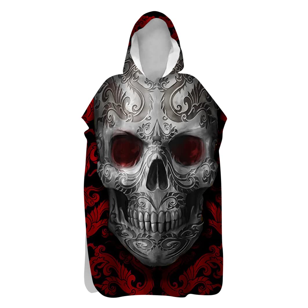3D Badeponcho Surfponcho, Treer Surf Poncho Umziehhilfe Schnelltrocknend Strandtuch Strand Handtuch Badetuch mit Kapuze aus Mikrofaser für Erwachsene Herren Damen Kinder