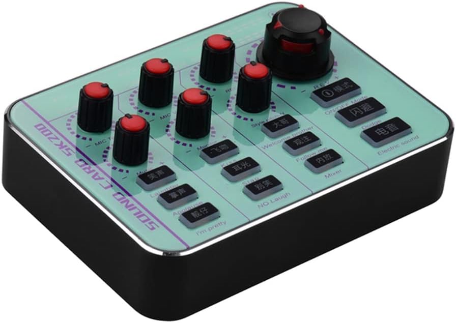 SK200 Sound Cartoon Mobile Phone, Computer DSP Sound Card With Rechargeable Sound Card, Mixer Live Sound Card(Gray)