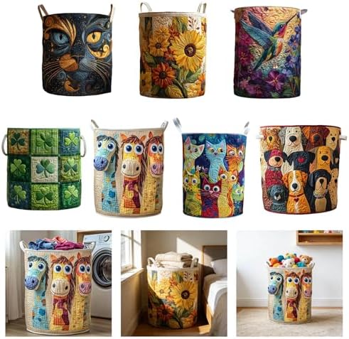 Stylish Quilted Laundry Hamper with Sturdy Handles Storage Bin Perfect for Bedroom Nursery and Bathroom Storage Large Capacity Laundry Bag - 1