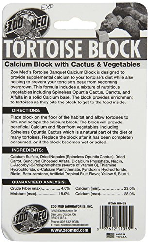 Zoomed Tortoise Calciumblok, groot calcium, knabbelblok, cactus-groentemi (1 x 142 g) - Afbeelding 3