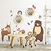 R00528 Autocollants muraux Effet tissu doux Reposizionnable Animaux de la forêt Décoration murale Enfant Chambre Garderie Papier peint adhésif