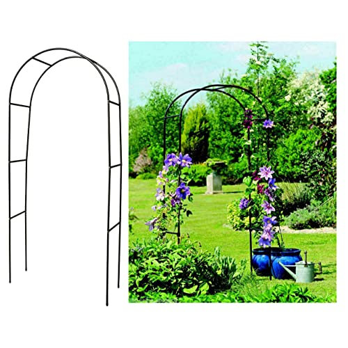 Metal Garden Arch 2.4M Heavy Duty Garden Arbour Steel Frame Large Strong Weather Resistant Climbing Plants Indoor Outdoor Support Arches For Roses, Climbers, Fruit HTUK