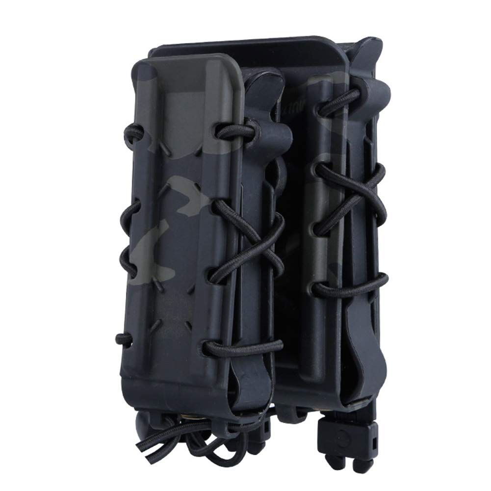 Gexgune Tactical Fast Magazine Pochette 5.56MM M4 Porte-Magazine Set de Double Clip de Ceinture Mag Accessoires de Chasse Militaire (4 Couleurs en Option