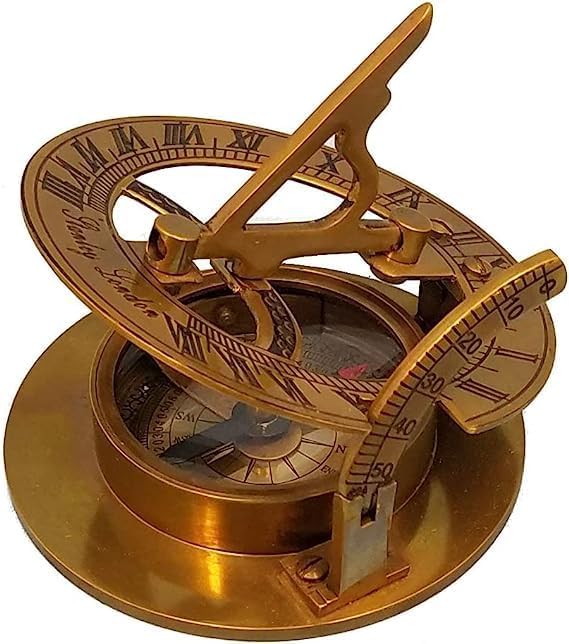Personalized Brass Pocket Sundial Compass with Hardwood Box | Engraved Gift for Graduation, Baptism, Confirmation, Anniversary, Men, Women, Him, Her, Husband, Wife, Dad, Son, Boyfriend, Girlfriend