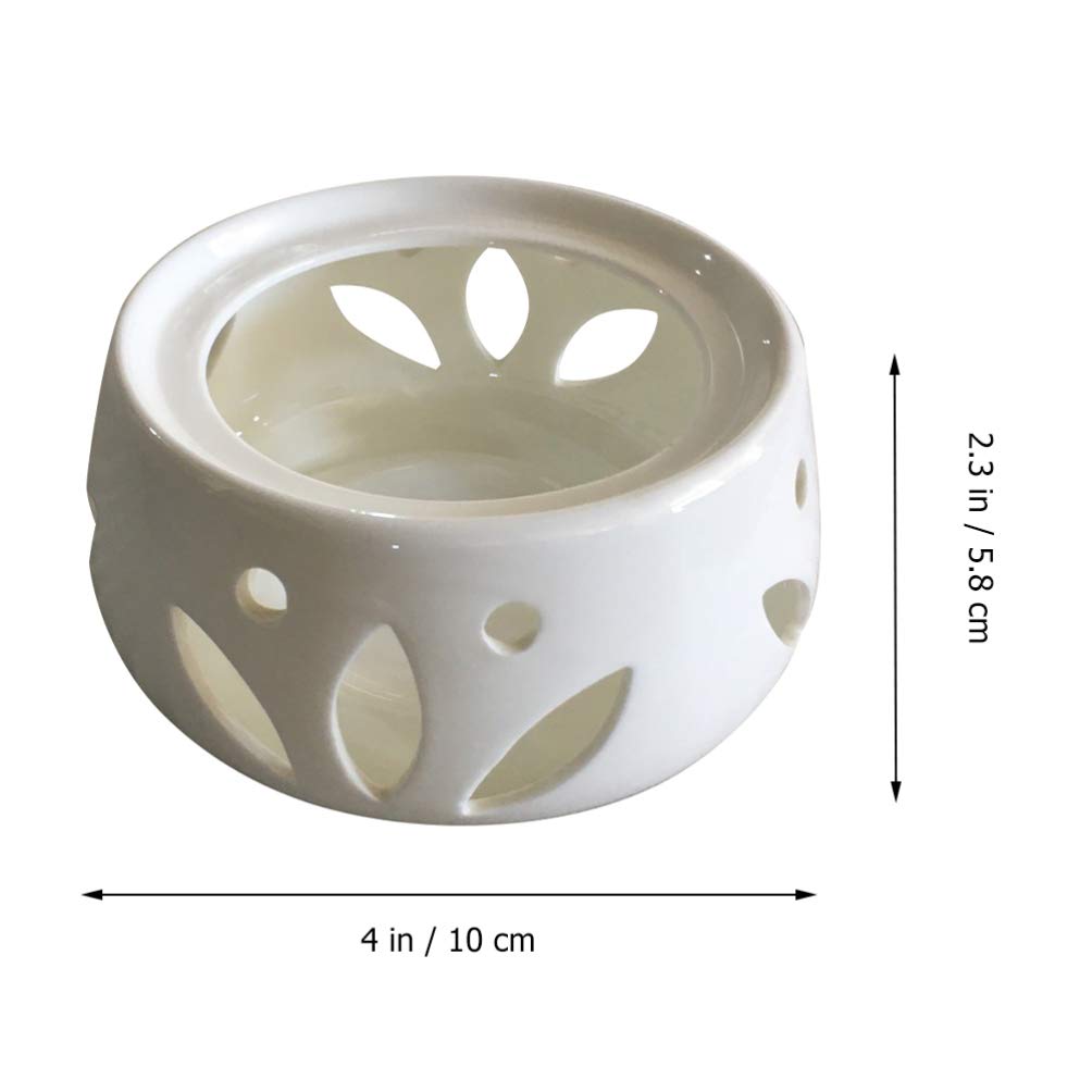 Cabilock White Ceramic Teapot Warmer Candle Warmer Heating Base