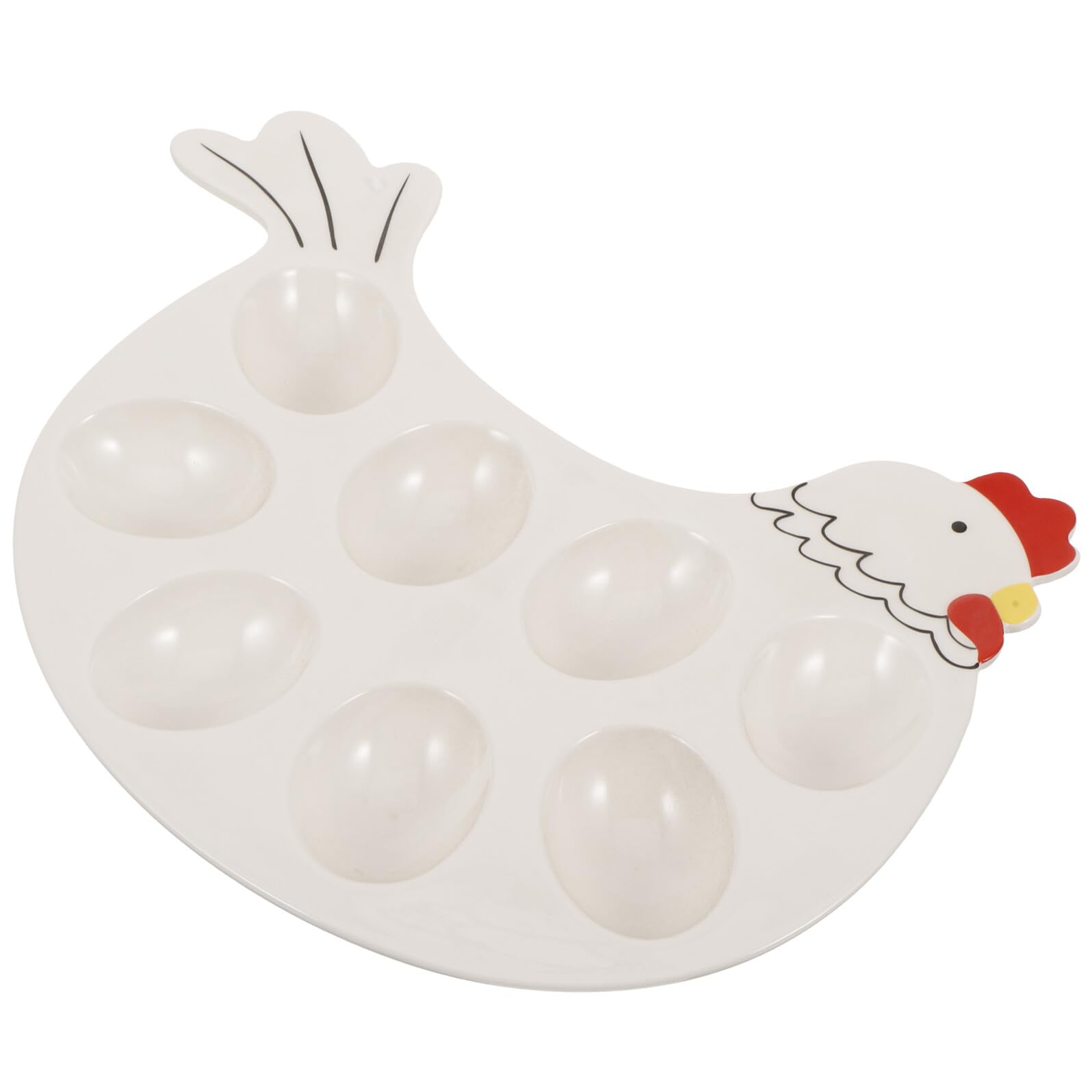 Plateau à œufs en céramique Gatuida de 11 pouces, vaisselle de service raffinée