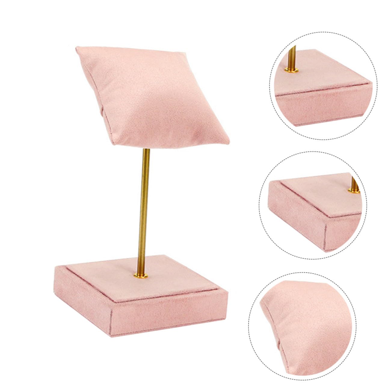 FOMIYES Modischer Uhrenhalter Uhrenständer aus Leder und Titanmetall Rosa | Schmuck und Uhr, Moderne Präsentation, Schützt vor Abrieb, zum Ausstellen und Aufbewahren