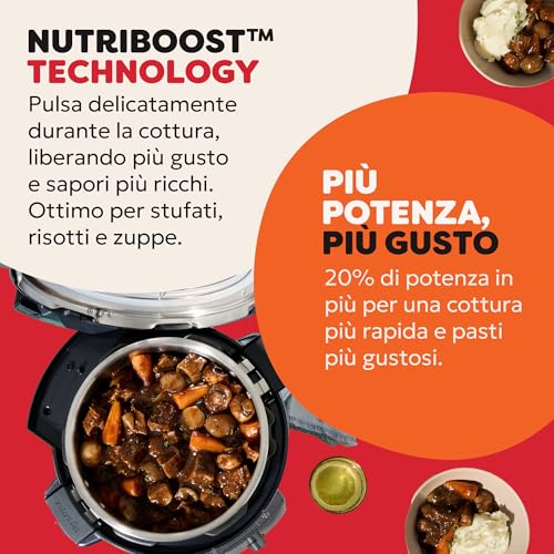 Instant Pot Pro – multicooker 10 in 1 da 5,7L, nero. Cuoce a pressione, cottura lenta, cuociriso, rosola, prepara yogurt, scalda, cuoce a vapore, sous vide, forno, funzione NutriBoost - Immagine 4