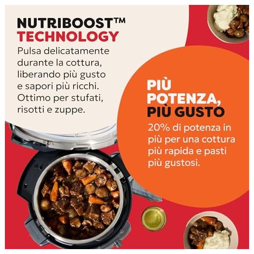 Instant Pot Pro – multicooker 10 in 1 da 5,7L, nero. Cuoce a pressione, cottura lenta, cuociriso, rosola, prepara yogurt, scalda, cuoce a vapore, sous vide, forno, funzione NutriBoost