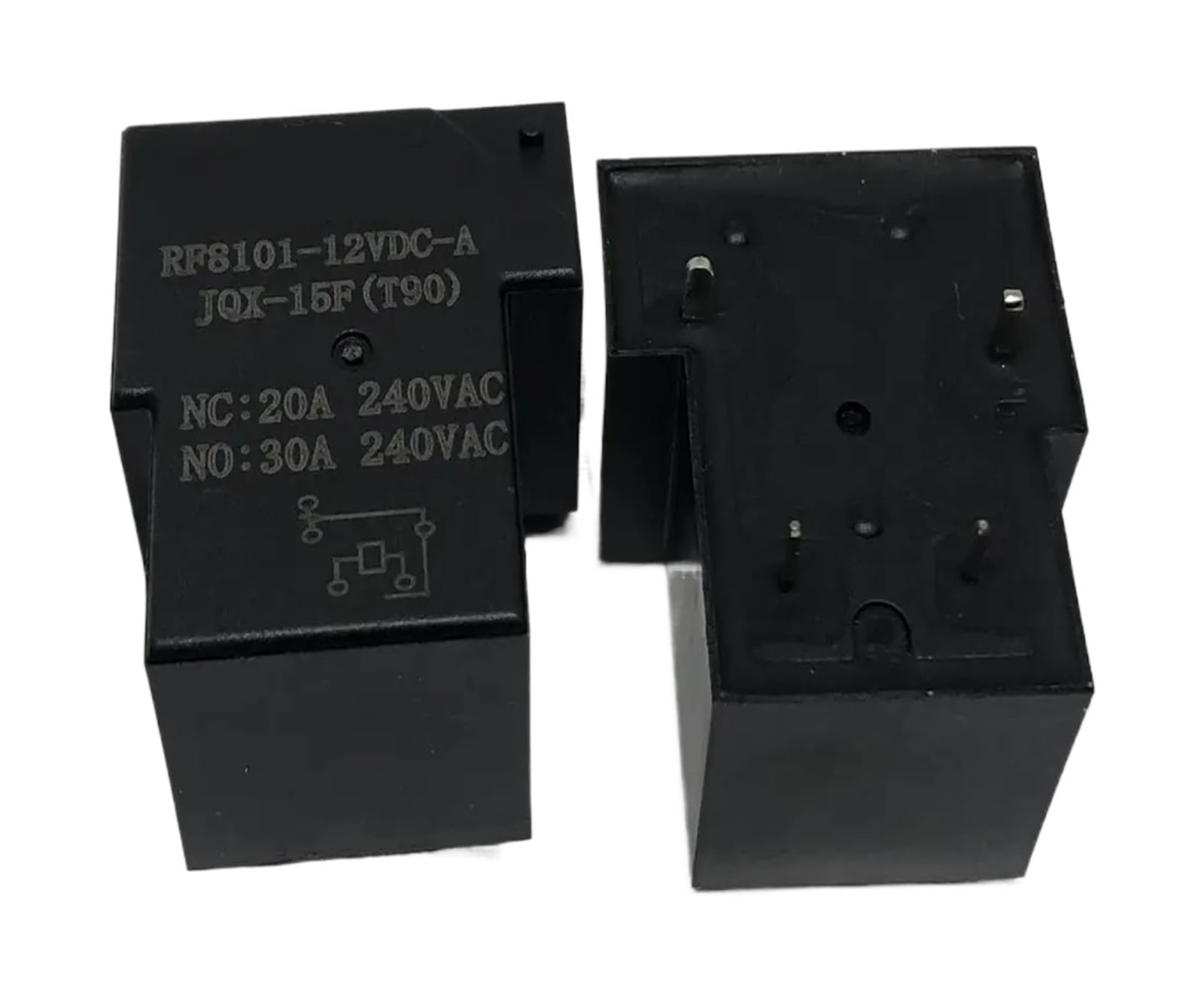 Relais RF8101-12VDC-A JQX-15F 30A à 4 broches pour circuit imprimé