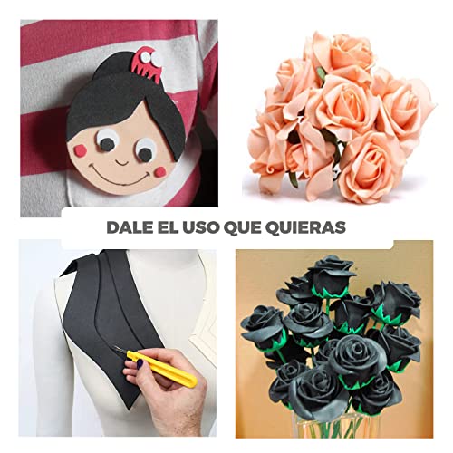 BIBODU Moosgummi 5mm - Eva Schaumstoff, Schwarze Farbe, Pack 5 Blätter, Größe A4 210x297 mm, Dichte 80 kg/m3 | Eva Foam Cosplay Bastelarbeiten, Bastel | Geeignet Jungen und Mädchen (5MM, Schwarz)