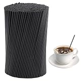 2000 Count 5 Inch Coffee Stirrers Straws, Disposable Plastic Sip Stir Swizzle Sticks for Cocktail Drinks - Black