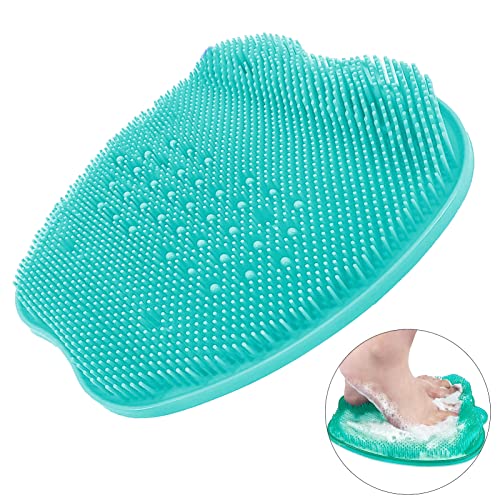 Grand Brosse Pieds Douche,épurateur de Pieds et de Dos de Douche,Laveur de Pieds de Douche,Tapis de Massage en Silicone,Silicone Foot Brush,Nettoyant pour Pieds avec Ventouses Antidérapantes (Vert) Cover