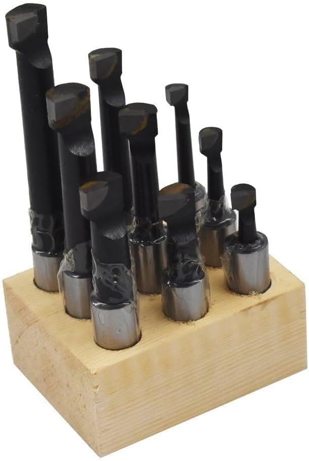 1/2" BORING BAR SET PRO QUALITY 9 PCS CARBIDE TIPPED BARS 1/2" SHANK LATHE TOOL