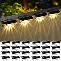 Mancra Solar Step Lights Outdoor, Solar Outdoor Lights Waterproof Deck Lights for Fence Stairs Pool Post Railing Yard and Garden (Warm White, 24 Pack)