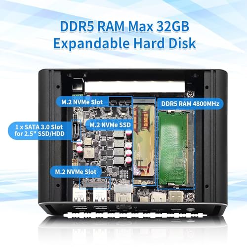 Image of N100 Mini PC Firewall Support Pfsense OPNsense, Fanless Micro Computer DDR5 8GB RAM 128GB NVMe SSD N100 12th Gen Router PC, 6 x 2.5GbE I226V LAN, 4K, AES-NI, TF, Type-C
