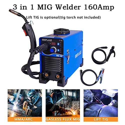 Welding Machine 3 In 1 Gasless Mig Welder 110/220V, Flux Core/Lift Tig/Stick Welder 160A #TOP1
