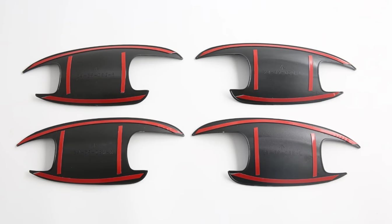 Carbon Fiber Style 4 Door Side Door Handle Molding Cover and Cup Bowl Combo Trim Emblems Compatible for Mercedes-Benz GLC 2023-2026