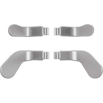 eXtremeRate 4 Piece Metal Trigger Paddles Set for Xbox One Elite Series 2 Controller Stainless Steel Back Paddles Buttons Accessories for Xbox Elite Series 2-Core Controller Silver