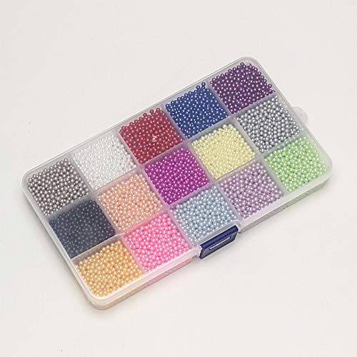 Chenkou Craft 12000Pcs 2.8Mm Assorted 15 Colors No Hole Round Ball Bead Scrapbooking Craft Diy Beads Decoration + Plastic Box (Assorted Colors, 2.8Mm) #TOP3
