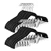 HOUSE DAY Velvet Skirt Hangers - Pack of 24 - Velvet Hangers with Clips Ultra Thin Non Slip Velvet Pants Hangers Space Saving Clothes Hanger (Black)
