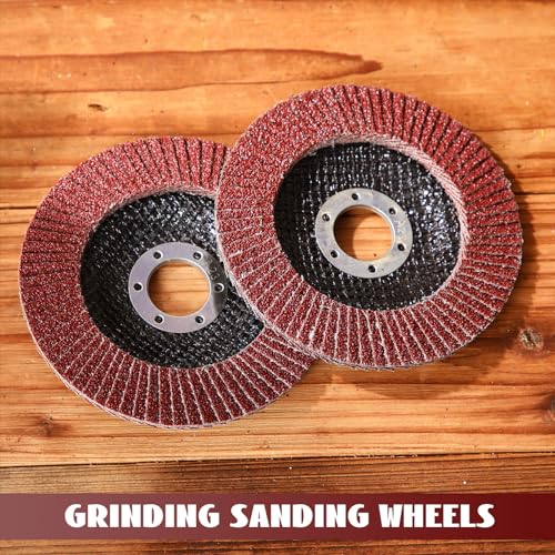 Landhoow 80 Pack Flap Discs 4 1/2 Inch for Angle Grinder 4.5 x 7/8 Inch Aluminum Oxide Sanding Grinding Wheels Grinding Discs Abrasives Flapper Wheel for Wood Metal Sanding(60 Grit) by Landhoow - Image 3