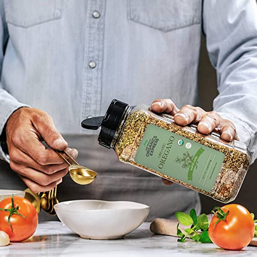 HQOExpress Organic Oregano Medium Cut – Dried and Ground Oregano Leaves – Spicy Sweet and Aromatic Seasoning for Soups, Sauces, Dressings and Salads - Non GMO, Vegan, Kosher, USDA Certified Organic - 5 oz. Chef Jar - Thumbnail 3