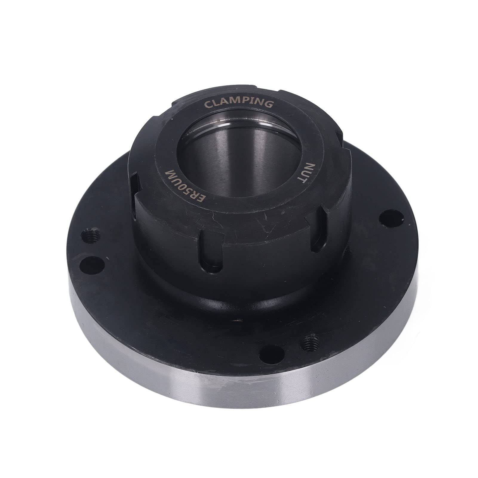 Tbest Portabrocas ER50 de 125mm de Diámetro, 7 Orificios, 0.005, Soporte de Torno de Alta Precisión para Fresadora CNC, Instalación Rápida de Acero Al Carbono