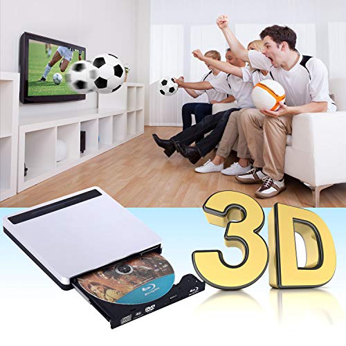 External Blu Ray Drive USB 3.0 Type-C 5 in 1 Blueray CD DVD Drive Player Burner for Laptop Mac PC MacBook Pro Air Windows 10 Desktop