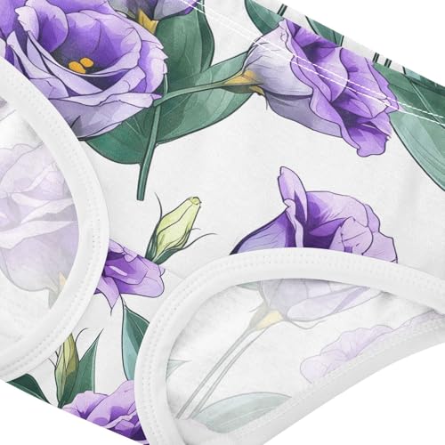 Joisal Chic Flowers White Purple Toddler Underwear Floral 2t Cotton Girl Panties Cute Cartoon Briefs Girls Undies4
