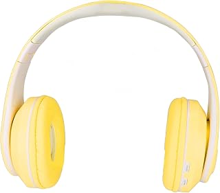 Auriculares, Auriculares Inalámbricos Plegables, Luz Colorida sobre la Oreja para Teléfono, Portátil, Juegos, Experiencia Musical (Amarillo)
