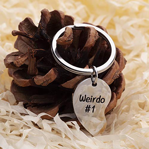 Best Friend Keychain, Friendship Gift For Teen Girls Bff, Weirdo 1 Weirdo 2 Gift Keyring For Boyfriend Girlfriend Husband Wife Couples,Valentine Anniversary Birthday Heart Charm Pendant For Her Him #TOP5