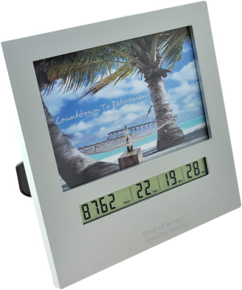 9999 Day Retirement Countdown Clock with Large Display Digital Timer & a 4x6 Picture Frame, Fun Gifts for Men or Women Change Photo & Count Down to Vacation Wedding Christmas Halloween holiday
