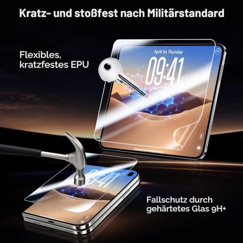 QHOHQ für iPhone Duo für Außen Panzerglas + Innen Schutzfolie, 2+2+2 Stück – Ansicht 5