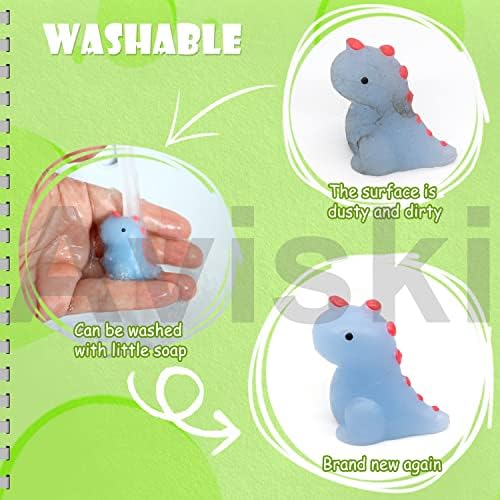 30PCS Mochi Squishy Toys, Mini Kawaii Dinosaur Squishies Soft Fidget Toys Stress Squeeze Toys Party Bags Filler for Boys Girls Birthday Gifts