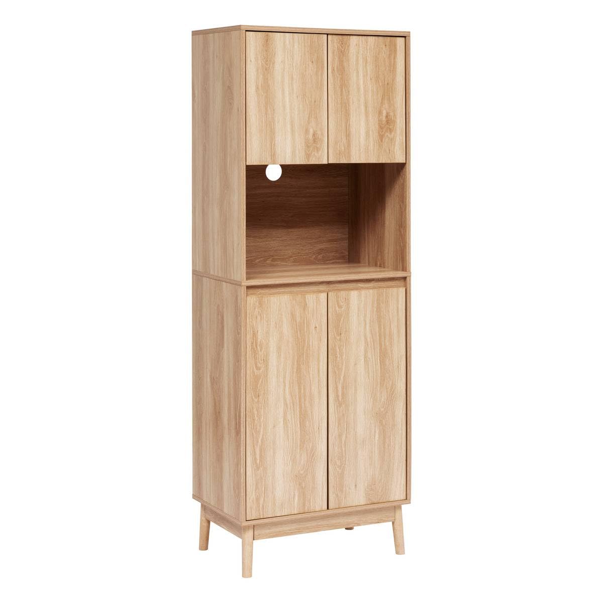5 five simply smart 5Five - Buffet de Cuisine ABANA Beige - 60x40x175cm - Meuble de Rangement Fonctionnel, Organisation Cuisine, Mobilier Design et Pratique