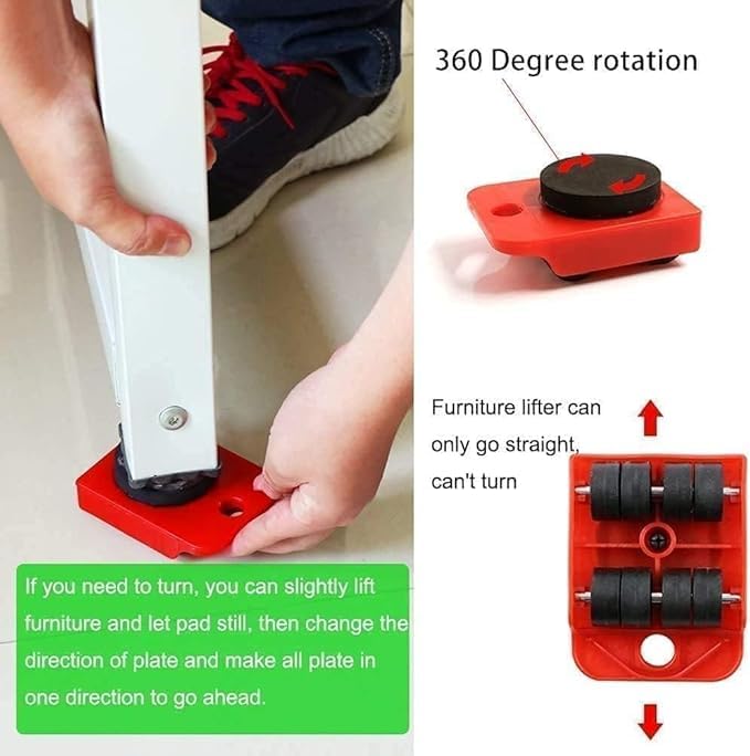 Image of Furniture Lifting Moving Wheel - Heavy Duty Pads Easy and Safe Moving Slider Tools for Shifting Washing Machines, Fridge, Sofa and Wardrobes (Only Wheel Pad, Pack of 4)
