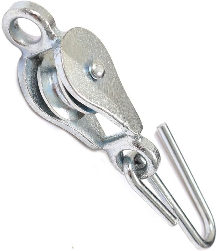 Galvanised Washing Line Pulley 1 Inch Double Loop Hook Pack of 1